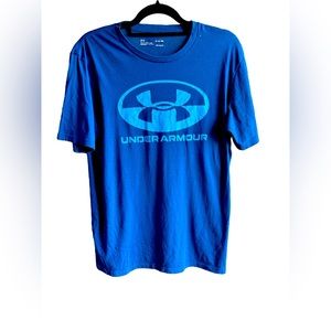 Under Armour Mens  Blue Big Logo Shirt - Size medium